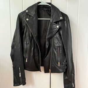 DSTLD Sleek Black Leather Jacket